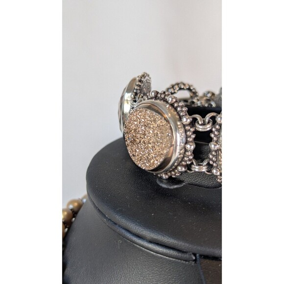 Stephen Dweck Vintage Necklace Bracelet Sterling Silver Carved Gemstone Estate - Picture 5 of 16